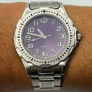 Vintage Silver & Purple Watch